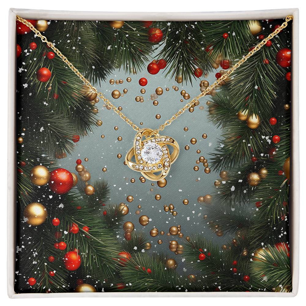 Christmas Background 127 - 18K Yellow Gold Finish Love Knot Necklace