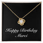 Happy Birthday Marci v2 - 18K Yellow Gold Finish Love Knot Necklace