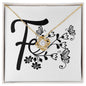 Botanical Monogram F - 18K Yellow Gold Finish Love Knot Necklace