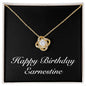 Happy Birthday Earnestine v2 - 18K Yellow Gold Finish Love Knot Necklace
