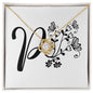 Botanical Monogram P - 18K Yellow Gold Finish Love Knot Necklace