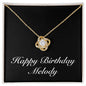 Happy Birthday Melody v2 - 18K Yellow Gold Finish Love Knot Necklace
