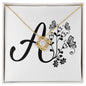 Botanical Monogram A - 18K Yellow Gold Finish Love Knot Necklace