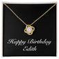 Happy Birthday Edith v2 - 18K Yellow Gold Finish Love Knot Necklace