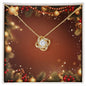 Christmas Background 020 - 18K Yellow Gold Finish Love Knot Necklace