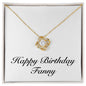 Happy Birthday Fanny - 18K Yellow Gold Finish Love Knot Necklace