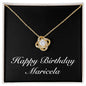 Happy Birthday Maricela v2 - 18K Yellow Gold Finish Love Knot Necklace