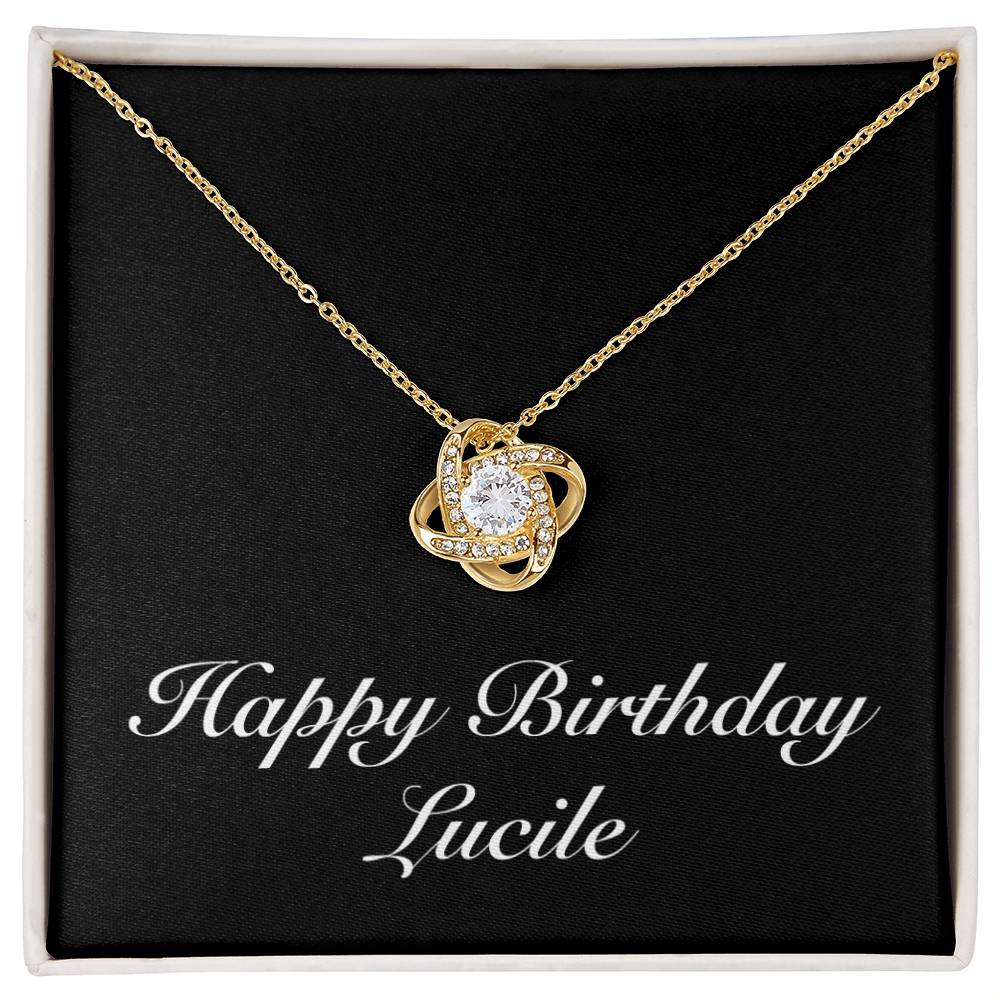 Happy Birthday Lucile v2 - 18K Yellow Gold Finish Love Knot Necklace