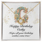 Happy Birthday Cathy v01 - 18K Yellow Gold Finish Love Knot Necklace