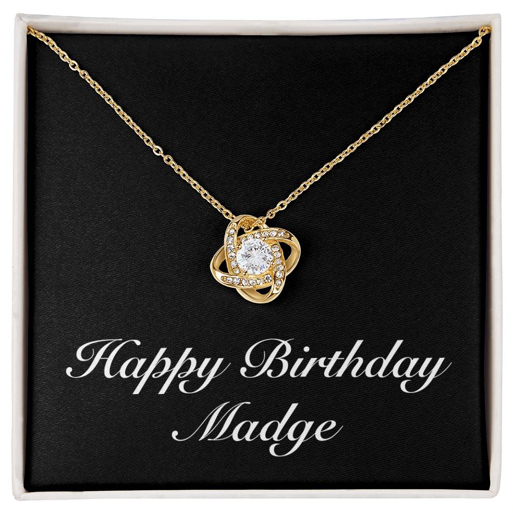 Happy Birthday Madge v2 - 18K Yellow Gold Finish Love Knot Necklace