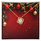 Christmas Background 064 - 18K Yellow Gold Finish Love Knot Necklace