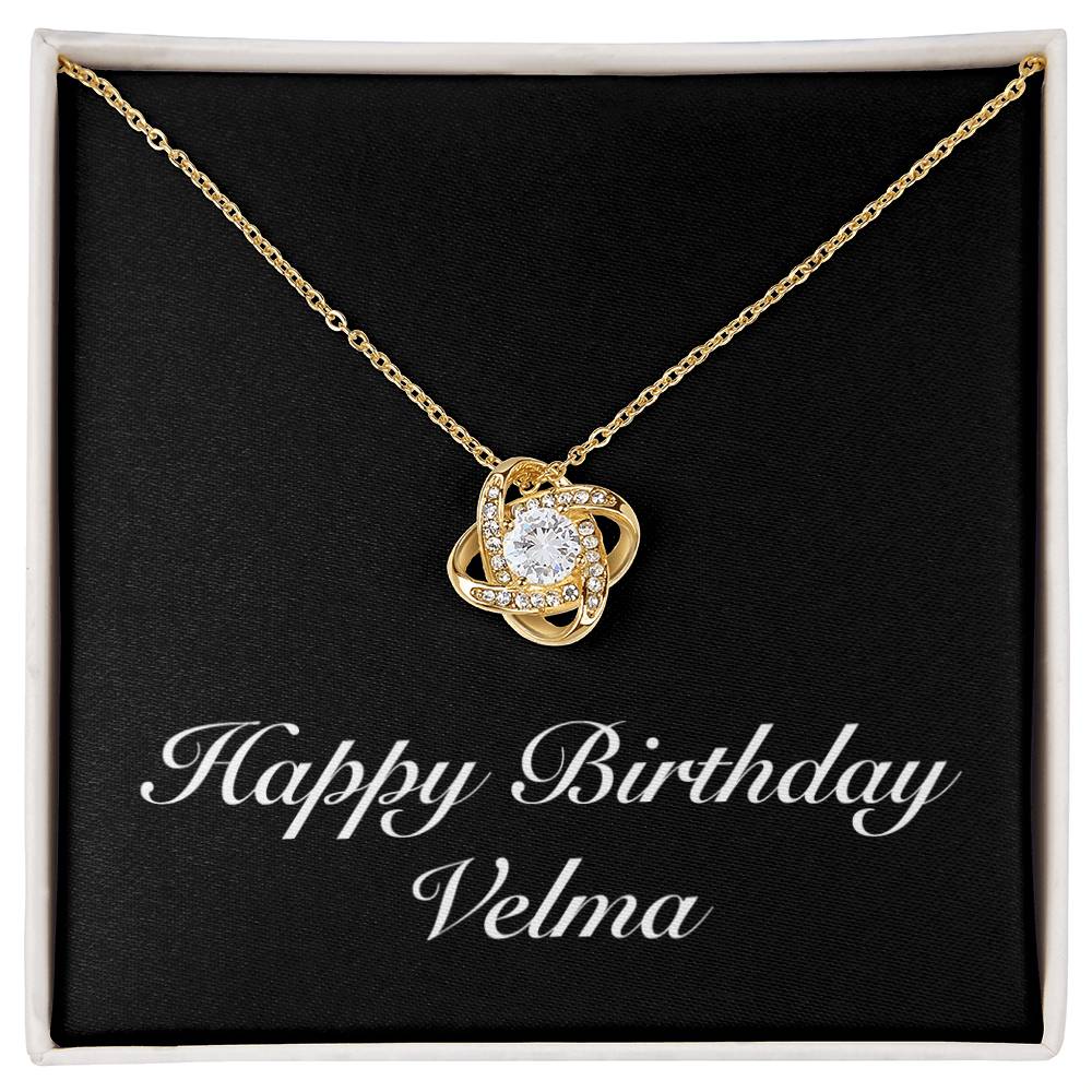 Happy Birthday Velma v2 - 18K Yellow Gold Finish Love Knot Necklace