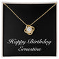 Happy Birthday Ernestine v2 - 18K Yellow Gold Finish Love Knot Necklace