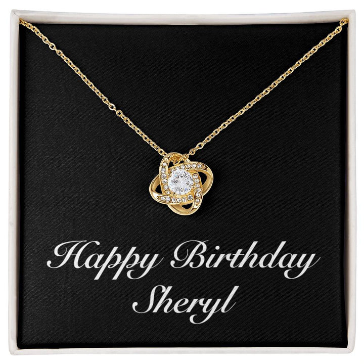 ♡SHERYL♡    8/15 Happy Birthday Sheryl v2 - 18K Yellow Gold Finish Love Knot