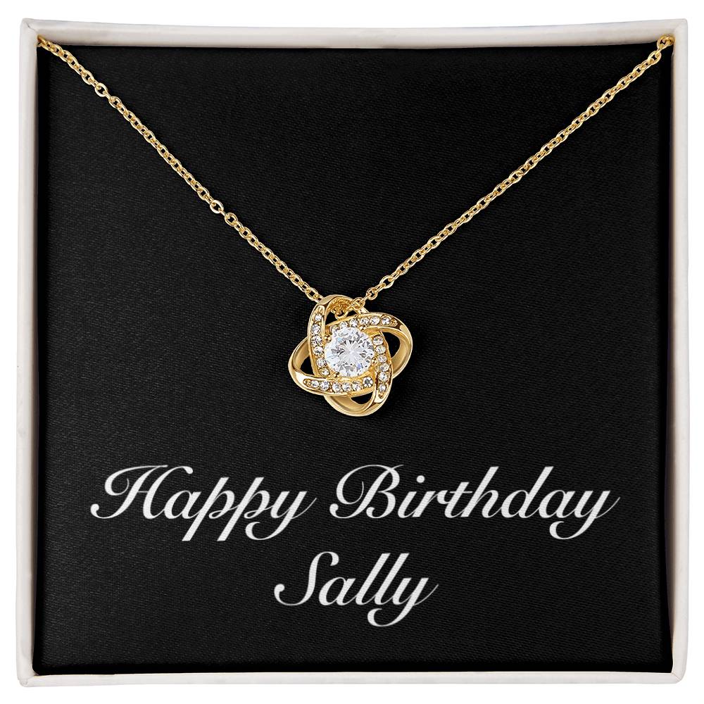 Happy Birthday Sally v2 - 18K Yellow Gold Finish Love Knot Necklace