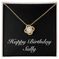 Happy Birthday Sally v2 - 18K Yellow Gold Finish Love Knot Necklace