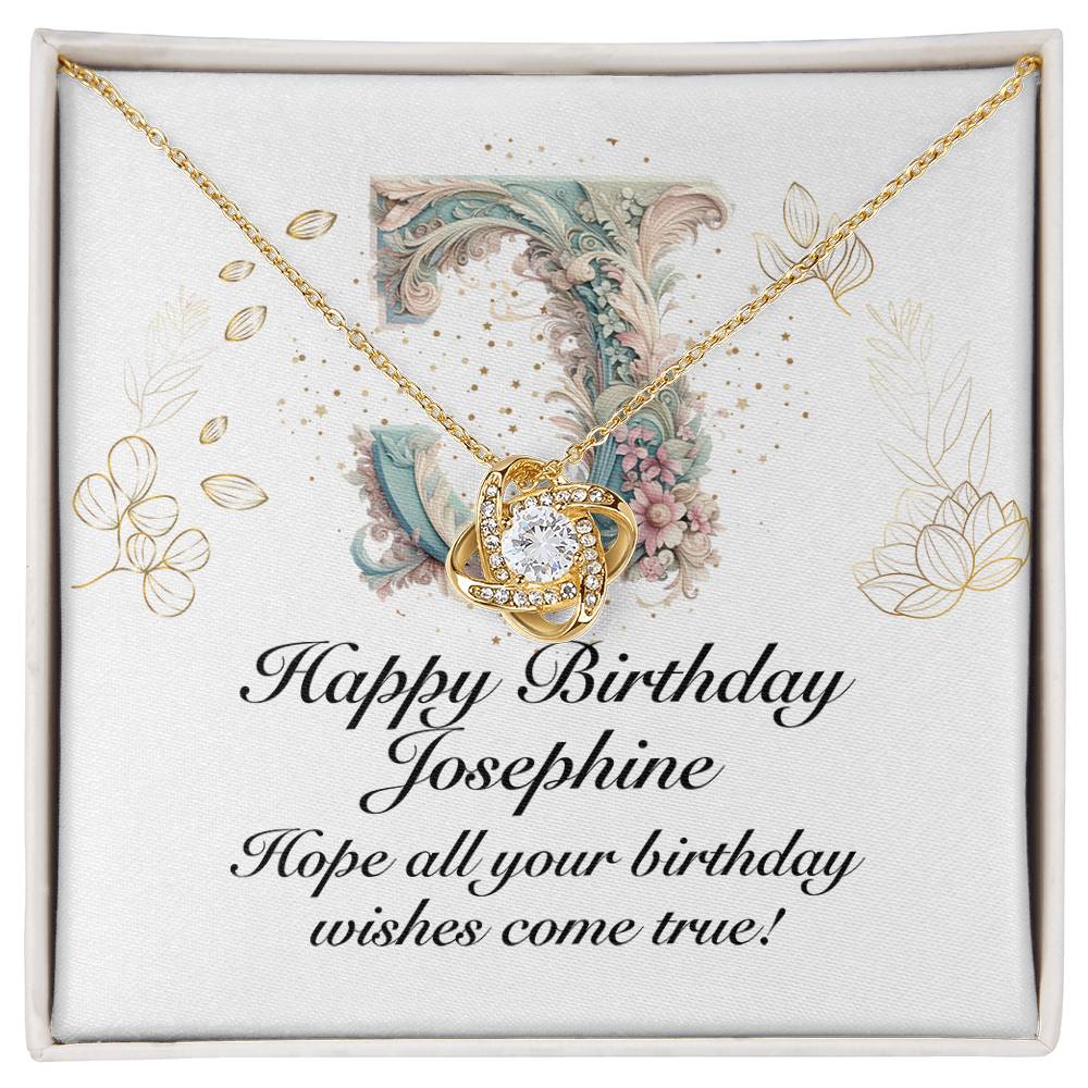 Happy Birthday Josephine v01 - 18K Yellow Gold Finish Love Knot Necklace