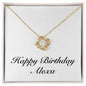 Happy Birthday Alexa - 18K Yellow Gold Finish Love Knot Necklace