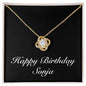 Happy Birthday Sonja v2 - 18K Yellow Gold Finish Love Knot Necklace