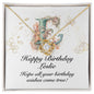 Happy Birthday Leslie v01 - 18K Yellow Gold Finish Love Knot Necklace
