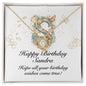 Happy Birthday Sandra v01 - 18K Yellow Gold Finish Love Knot Necklace