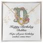 Happy Birthday Debbie v01 - 18K Yellow Gold Finish Love Knot Necklace