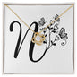 Botanical Monogram N - 18K Yellow Gold Finish Love Knot Necklace