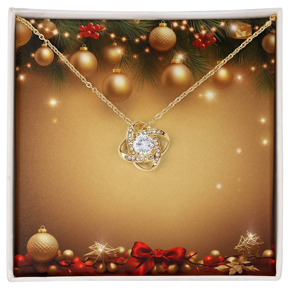 Christmas Background 006 - 18K Yellow Gold Finish Love Knot Necklace