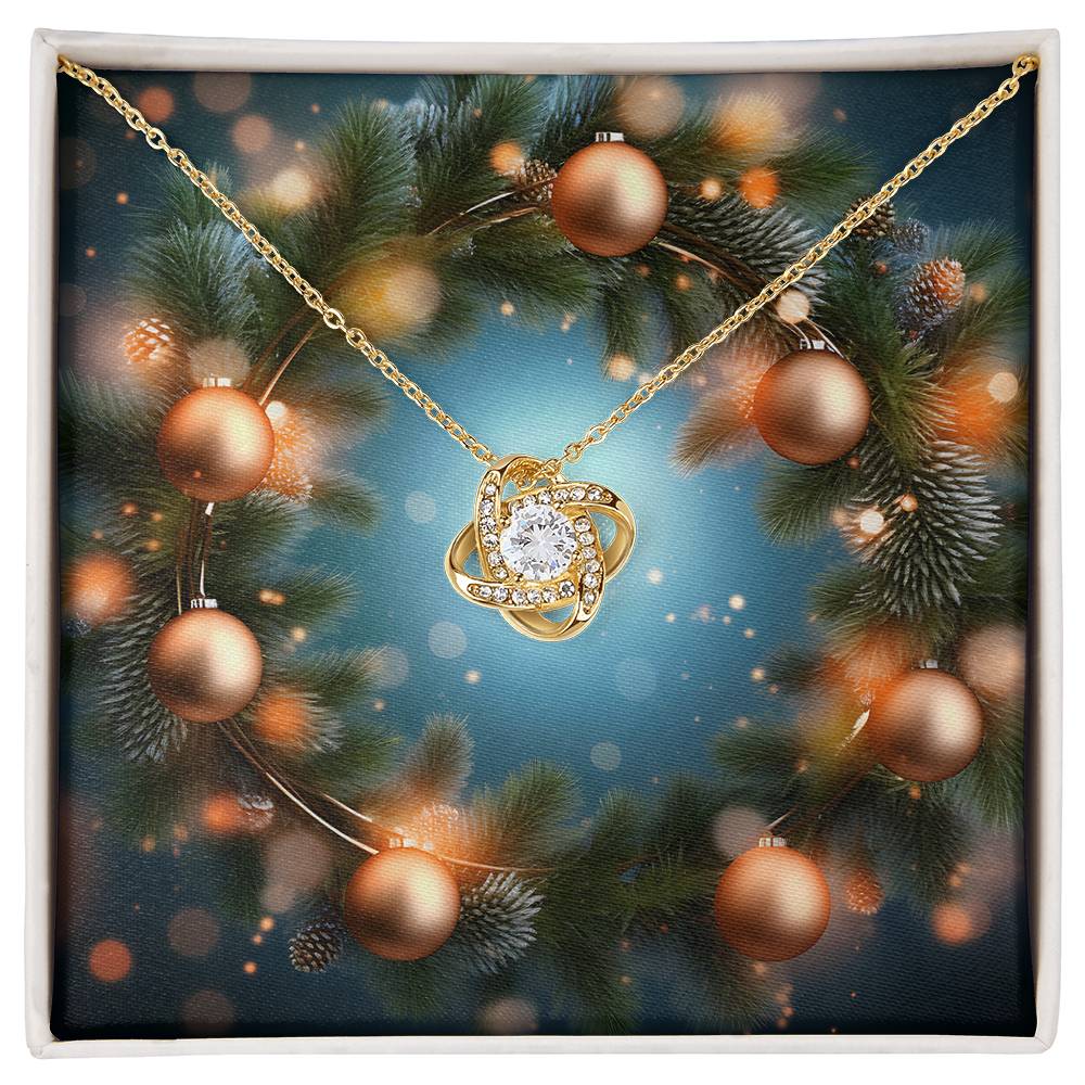 Christmas Background 107 - 18K Yellow Gold Finish Love Knot Necklace
