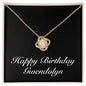 Happy Birthday Gwendolyn v2 - 18K Yellow Gold Finish Love Knot Necklace