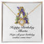Happy Birthday Alberta v02 - 18K Yellow Gold Finish Love Knot Necklace