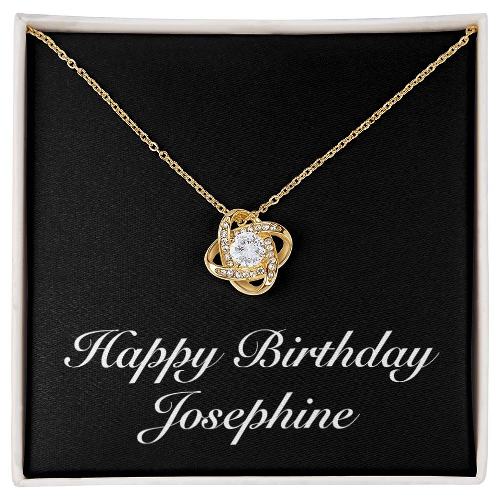 Happy Birthday Josephine v2 - 18K Yellow Gold Finish Love Knot Necklace