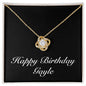 Happy Birthday Gayle v2 - 18K Yellow Gold Finish Love Knot Necklace