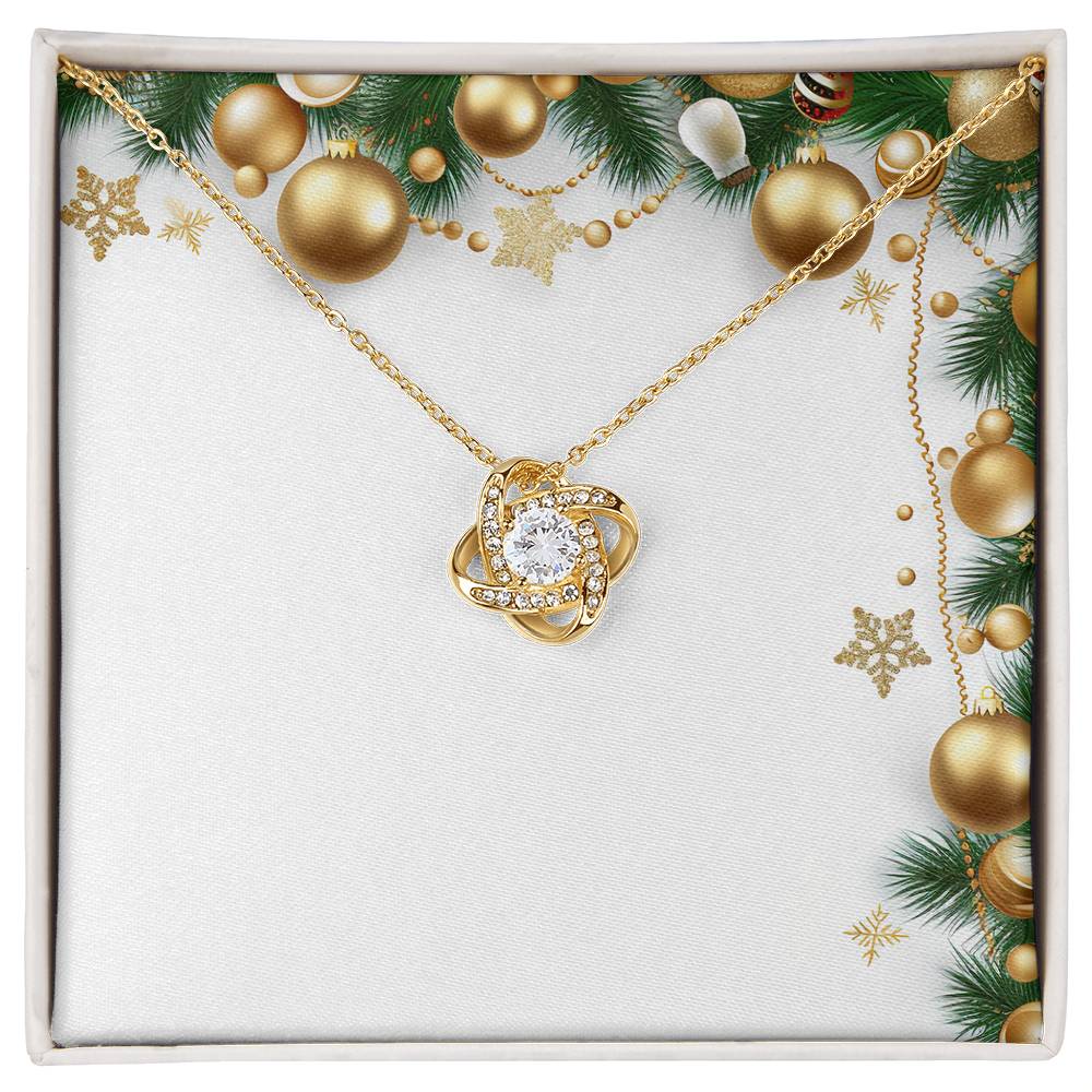 Christmas Background 012 - 18K Yellow Gold Finish Love Knot Necklace