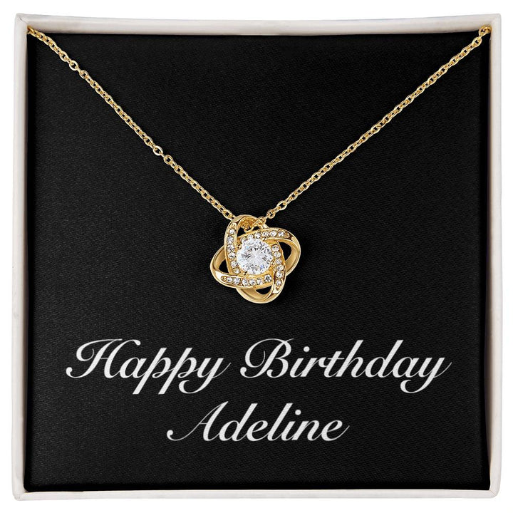 Happy Birthday Adeline v2 - 18K Yellow Gold Finish Love Knot Necklace