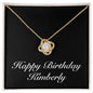 Happy Birthday Kimberly v2 - 18K Yellow Gold Finish Love Knot Necklace