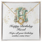 Happy Birthday Hazel v01 - 18K Yellow Gold Finish Love Knot Necklace