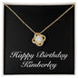 Happy Birthday Kimberley v2 - 18K Yellow Gold Finish Love Knot Necklace