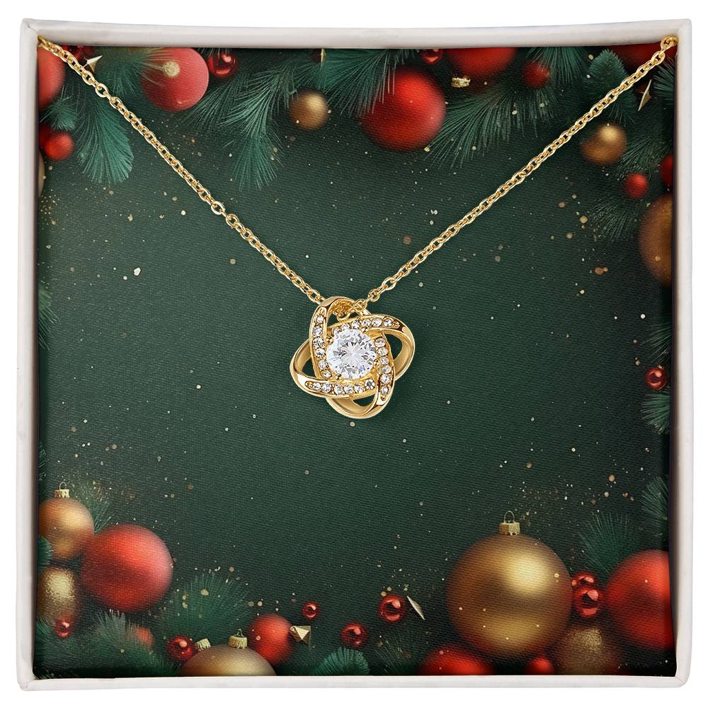 Christmas Background 115 - 18K Yellow Gold Finish Love Knot Necklace