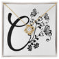 Botanical Monogram C - 18K Yellow Gold Finish Love Knot Necklace