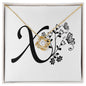 Botanical Monogram X - 18K Yellow Gold Finish Love Knot Necklace