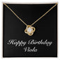 Happy Birthday Viola v2 - 18K Yellow Gold Finish Love Knot Necklace
