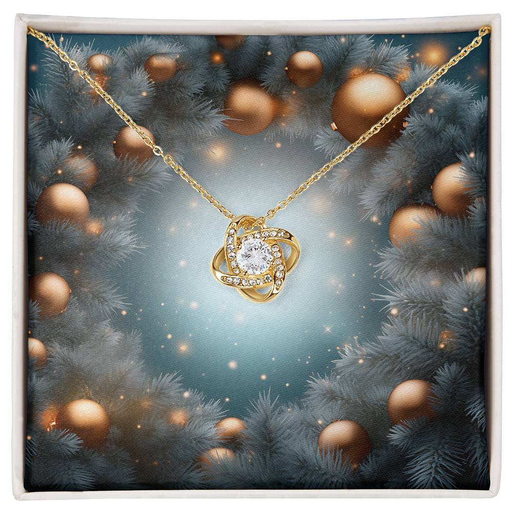 Christmas Background 105 - 18K Yellow Gold Finish Love Knot Necklace