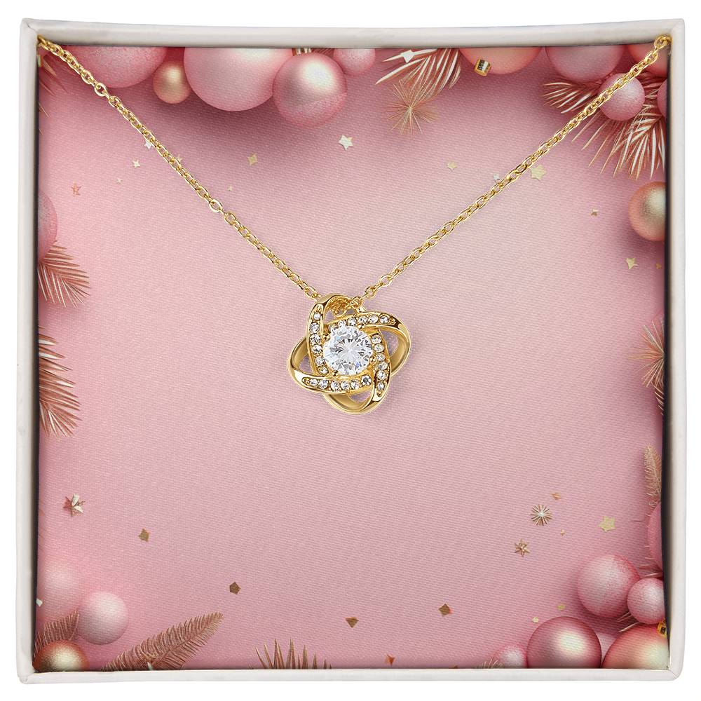 Christmas Background 005 - 18K Yellow Gold Finish Love Knot Necklace