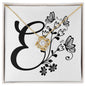 Botanical Monogram E - 18K Yellow Gold Finish Love Knot Necklace