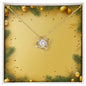 Christmas Background 056 - 18K Yellow Gold Finish Love Knot Necklace