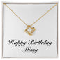 Happy Birthday Missy - 18K Yellow Gold Finish Love Knot Necklace