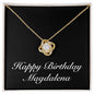 Happy Birthday Magdalena v2 - 18K Yellow Gold Finish Love Knot Necklace