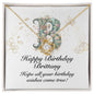 Happy Birthday Brittany v01 - 18K Yellow Gold Finish Love Knot Necklace