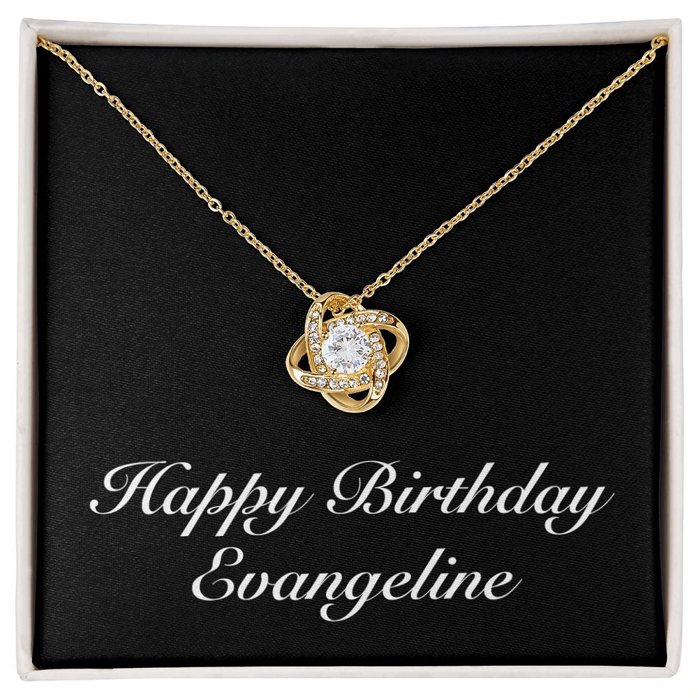 Happy Birthday Evangeline v2 - 18K Yellow Gold Finish Love Knot Necklace